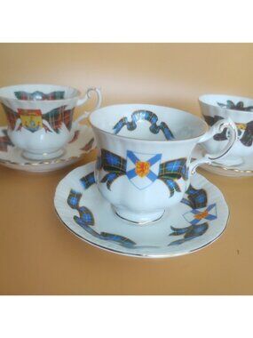 Vintage Royal Albert & Paragon Canadian ProvincesTartan Cup & Saucers